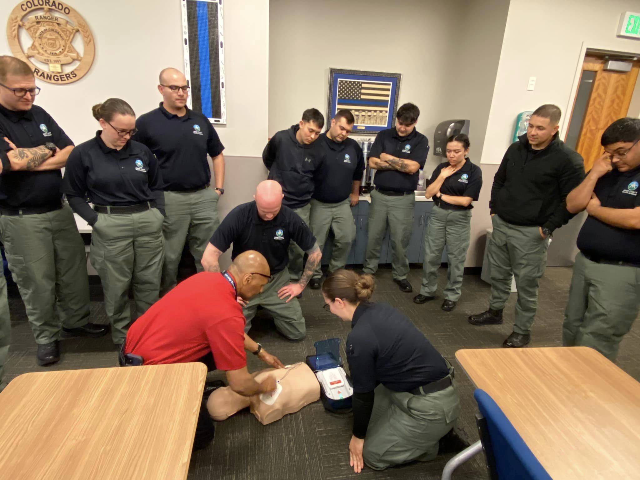 First Aid class practicing