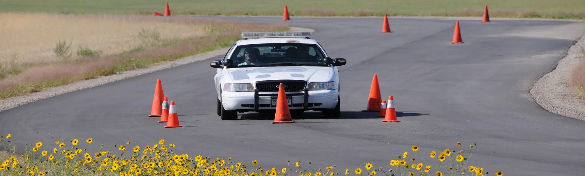 Police car on track